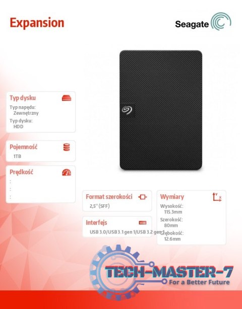 Dysk zewnętrzny Expansion 1TB 2,5 STKM1000400 czarny Dysk zewnętrzny Expansion 1TB 2,5 STKM1000400 czarny
