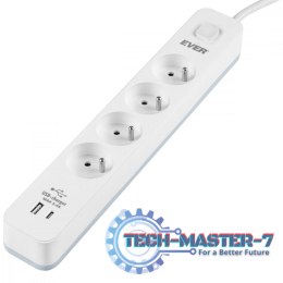 Listwa antyprzepięciowa PROTECT 4PL 1A1C USB T/LZ12-PRO015/1000