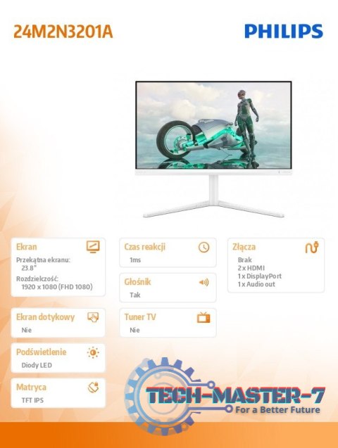 Monitor 24M2N3201A IPS 23.8 cala 180Hz HDMIx2 DP Pivot Głośniki Monitor 24M2N3201A IPS 23.8 cala 180Hz HDMIx2 DP Pivot Głośniki