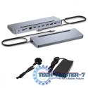 Stacja dokująca USB-C Metal Ergonomic 4K 3x Display Docking Station PD 100W + i-tec Universal Charger 100W (bundle)