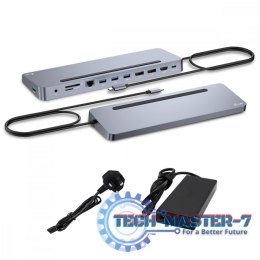 Stacja dokująca USB-C Metal Ergonomic 4K 3x Display Docking Station PD 100W + i-tec Universal Charger 100W (bundle)