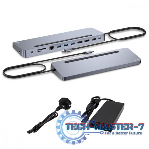 Stacja dokująca USB-C Metal Ergonomic 4K 3x Display Docking Station PD 100W + i-tec Universal Charger 100W (bundle)
