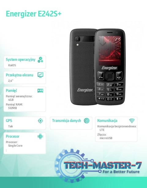 Telefon E242S+ 512MB RAM 4GB 2,4" 4G LTE Dual SIM EU Czarny Telefon E242S+ 512MB RAM 4GB 2,4" 4G LTE Dual SIM EU Czarny