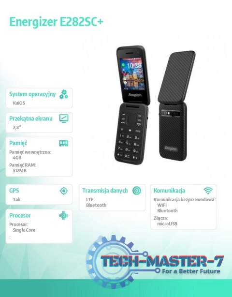 Telefon E282SC+ 512MB RAM 4GB 2,8" 4G LTE Dual SIM EU/UK Czarny Telefon E282SC+ 512MB RAM 4GB 2,8" 4G LTE Dual SIM EU/UK Czarny