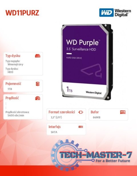 Dysk Purple 1TB 3.5 cala WD11PURZ Dysk Purple 1TB 3.5 cala WD11PURZ