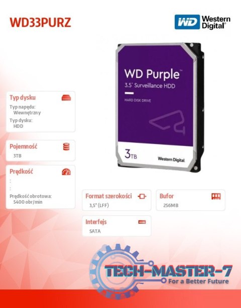 Dysk Purple 3TB 3.5 cala WD33PURZ Dysk Purple 3TB 3.5 cala WD33PURZ