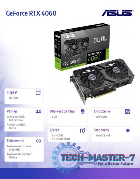 Karta graficzna GeForce RTX 4060 EVO OC 8GB GDDR6 128bit 3DP Karta graficzna GeForce RTX 4060 EVO OC 8GB GDDR6 128bit 3DP