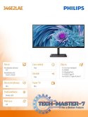 Monitor 34 cale 346E2LAE VA HDMI DP USB-C HAS Głośniki