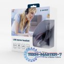 Słuchawki z mikrofonem MHS-U-001 USB czarne