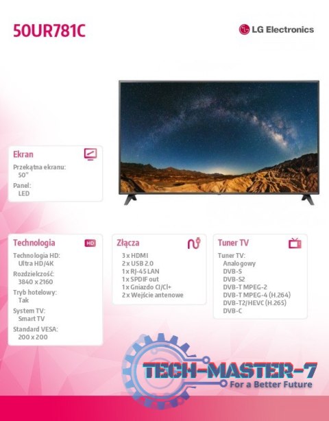 Telewizor LED 50 cali 50UR781C Telewizor LED 50 cali 50UR781C