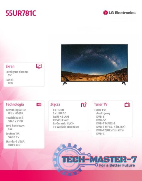 Telewizor LED 55 cali 55UR781C Telewizor LED 55 cali 55UR781C