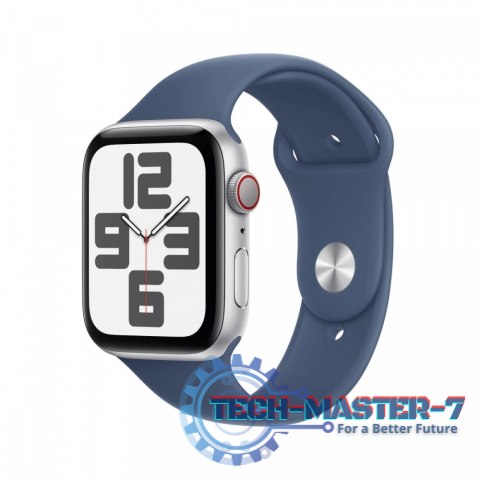Watch SE GPS + Cellular, koperta 40 mm z aluminium w kolorze srebrnym z paskiem sportowym w kolorze denim - rozmiar M/L