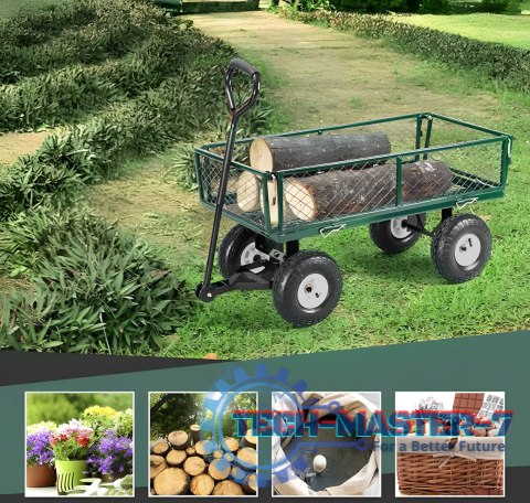 Wózek transportowy ogrodowy 200 kg otwierane burty duże pompowane koła MultiGarden MULTI GARDEN Wózek transportowy ogrodowy 200 kg otwierane burty duże pompowane koła MultiGarden MULTI GARDEN