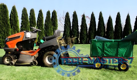 Wózek transportowy ogrodowy 400 kg do traktorka otwierane burty duże pompowane koła MultiGarden MULTI GARDEN Wózek transportowy ogrodowy 400 kg do traktorka otwierane burty duże pompowane koła MultiGarden MULTI GARDEN