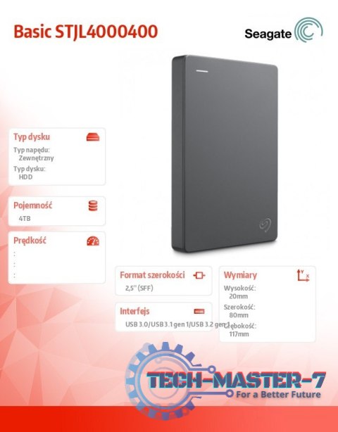 Dysk Basic 4TB 2,5 STJL4000400 szary Dysk Basic 4TB 2,5 STJL4000400 szary