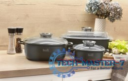 Garnek niski 28 cm z pokrywką Tivano