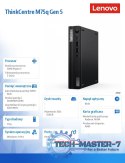 Komputer ThinCentre M75q G5 Tiny 12RQ000VPB W11Pro 8300GE/8GB/256GB/AMD Radeon/3YR OS