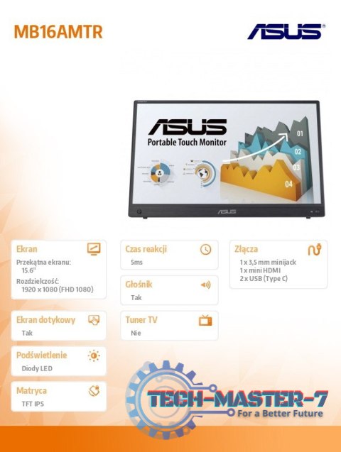 Monitor 16 cali MB16AMTR FHD IPS m-HDMI USB Dotyk Monitor 16 cali MB16AMTR FHD IPS m-HDMI USB Dotyk
