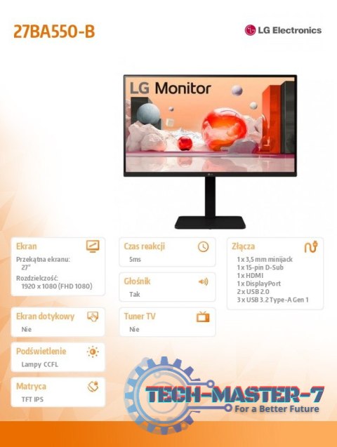 Monitor 27BA550-B 27 cali IPS Full HD 100Hz Monitor 27BA550-B 27 cali IPS Full HD 100Hz