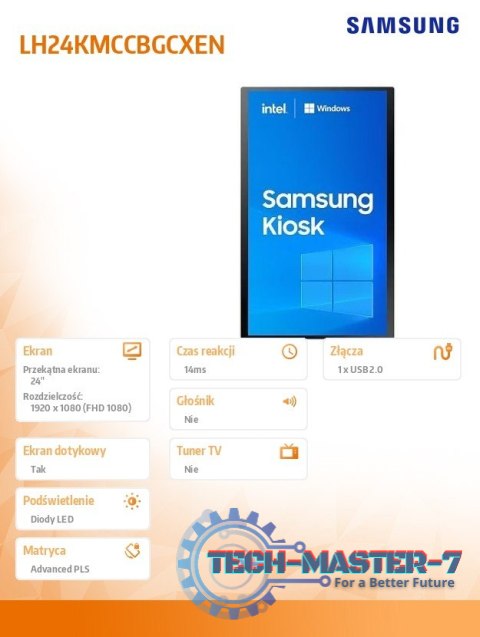 Monitor profesjonalny KIOSK KM24C 24 cale Matowy, Dotykowa 16h/7 250(cd/m2) 1920 x 1080(FHD) Win10 IoT Celeron 3 lata d2d (LH24K Monitor profesjonalny KIOSK KM24C 24 cale Matowy, Dotykowa 16h/7 250(cd/m2) 1920 x 1080(FHD) Win10 IoT Celeron 3 lata d2d (LH24K