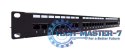 Patch panel 19" 24 porty, kat.6, U/UTP, 1U, wspornik kablowy, czarny (kompletny)
