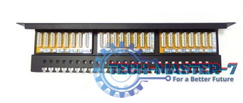Patch panel 19" 24 porty, kat.6, U/UTP, 1U, wspornik kablowy, czarny (kompletny) Patch panel 19" 24 porty, kat.6, U/UTP, 1U, wspornik kablowy, czarny (kompletny)