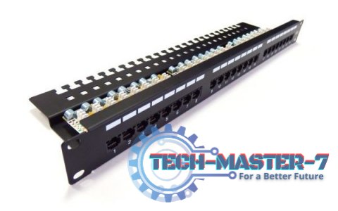 Patch panel 19" 24 porty, kat.6, U/UTP, 1U, wspornik kablowy, czarny (kompletny) Patch panel 19" 24 porty, kat.6, U/UTP, 1U, wspornik kablowy, czarny (kompletny)