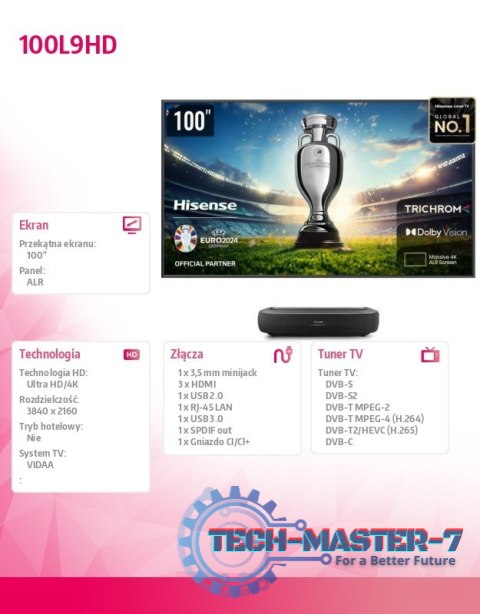 Telewizor Laser TV 100 cali 100L9HD Telewizor Laser TV 100 cali 100L9HD