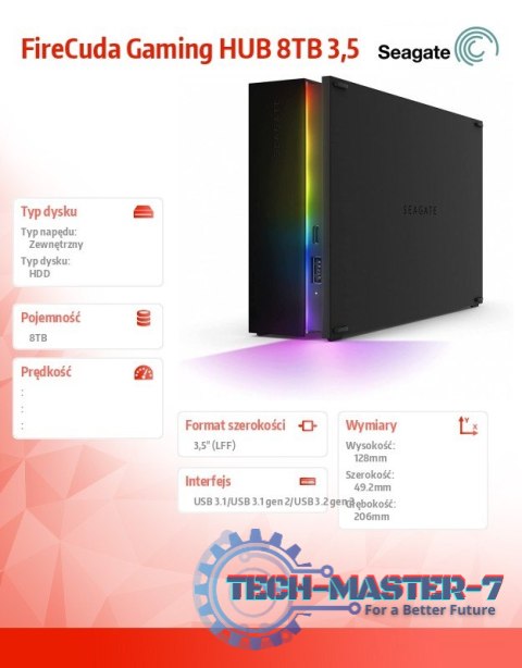 Dysk twardy FireCuda Gaming HUB 8TB 3,5 STKK8000400 Dysk twardy FireCuda Gaming HUB 8TB 3,5 STKK8000400