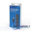 Hub AK-58 3-portowy USB-A 3.1 Gen 1 z adapterem RJ-45 Gigabit Ethernet