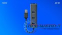 Hub AK-58 3-portowy USB-A 3.1 Gen 1 z adapterem RJ-45 Gigabit Ethernet