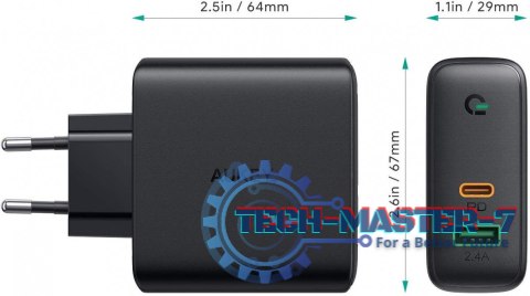 PA-D3 ładowarka sieciowa 2xUSB Power Delivery (1xUSB A+1xUSB C) 60W 5.4A PA-D3 ładowarka sieciowa 2xUSB Power Delivery (1xUSB A+1xUSB C) 60W 5.4A