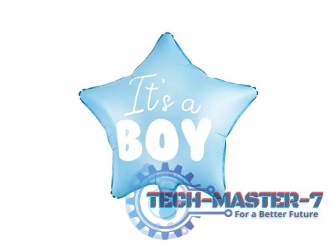 Balon foliowy "It's a boy" na baby shower gwiazda niebieska 48cm