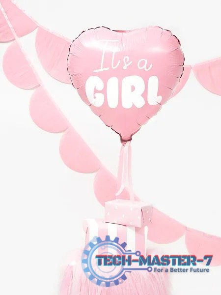 Balon foliowy "It's a girl" na baby shower serce różowe 48cm Balon foliowy "It's a girl" na baby shower serce różowe 48cm