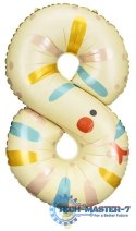 Balon foliowy urodzinowy cyfra "8" - Wąż 43x72 cm