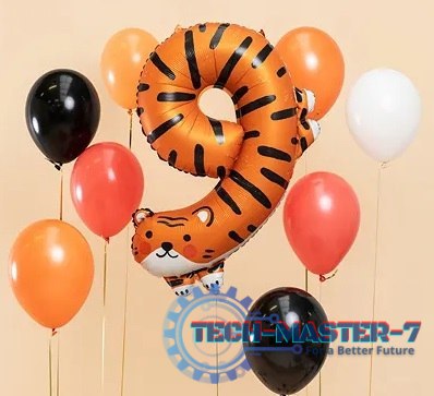 Balon foliowy urodzinowy cyfra "9" - Tygrys 49x76 cm Balon foliowy urodzinowy cyfra "9" - Tygrys 49x76 cm