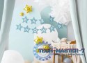 Baner napis na baby shower gwiazdki jasnoniebieskie 290cm x 16,5cm