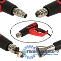 KAFUWELL Opalarka elektryczna z regulacja tempratury 0-600 st. C przepływ powietrza 300-500 l/min + 4 wymienne końcówki 1850W