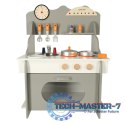 Kuchnia dla dzieci drewniana MDF piekarnik garnki akcesoria 70cm