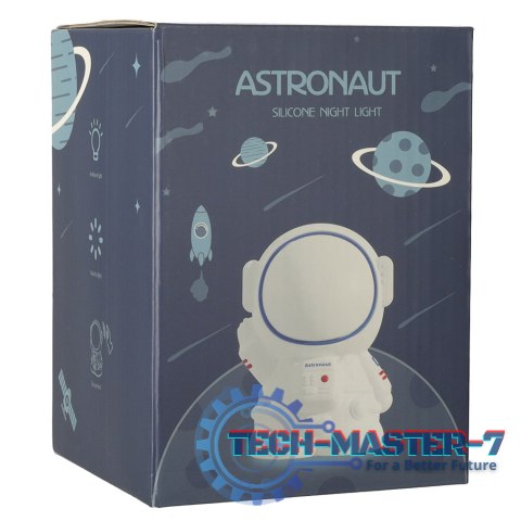 Lampka nocna dla dzieci silikonowa dotykowa miękka 8 LED USB RGB biała astronauta Lampka nocna dla dzieci silikonowa dotykowa miękka 8 LED USB RGB biała astronauta