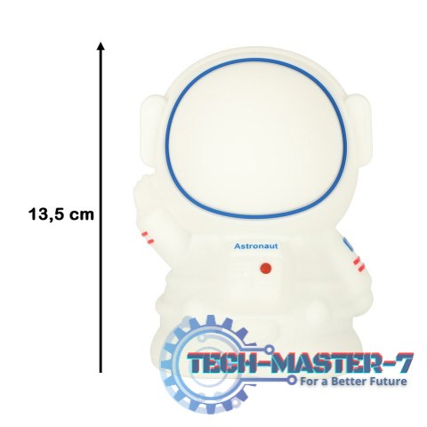 Lampka nocna dla dzieci silikonowa dotykowa miękka 8 LED USB RGB biała astronauta Lampka nocna dla dzieci silikonowa dotykowa miękka 8 LED USB RGB biała astronauta