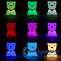 Lampka nocna dla dzieci silikonowa dotykowa miękka 8 LED USB RGB biała piesek