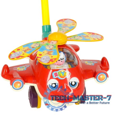 Pchacz na kiju samolot helikopter z dźwiękiem Pchacz na kiju samolot helikopter z dźwiękiem