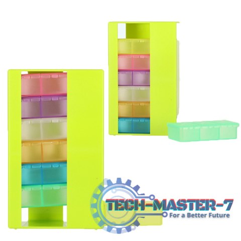 Pudełko organizer na leki na tabletki kasetka 7 dni 3 pory dnia 4 języki Pudełko organizer na leki na tabletki kasetka 7 dni 3 pory dnia 4 języki