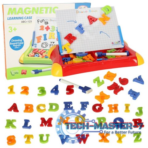 Tablica magnetyczna edukacyjna do nauki cyfry litery czerwona