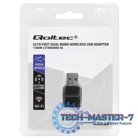 Adapter bezprzewodowy Ultra szybki DUAL mini WiFi 2 x 2dBi Standard AC | 1300Mbps Adapter bezprzewodowy Ultra szybki DUAL mini WiFi 2 x 2dBi Standard AC | 1300Mbps