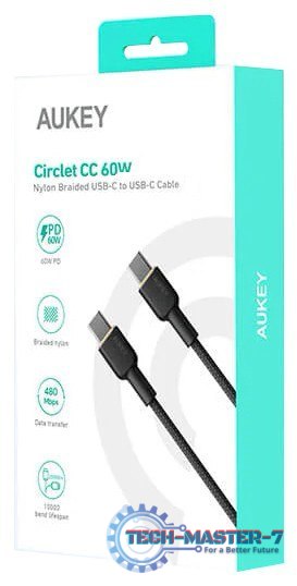 CB-NCC2 nylonowy kabel USB C - USB C | 1.8m | 3A | 60W PD | 20V CB-NCC2 nylonowy kabel USB C - USB C | 1.8m | 3A | 60W PD | 20V