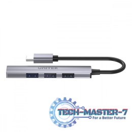 HUB USB-C; 3x USB-A 2.0 1x USB-A 5 Gbps Aluminiowy