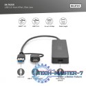 Hub USB 3.0/Koncentrator 4-portowy SlimLine USB A + adapter USB-C 5Gbps, złącze zasilania USB-C