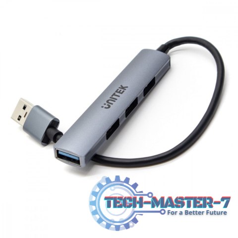 Hub USB-A; 3x USB-A 2.0; 1x USB-A 5 Gbps Aluminiowy
